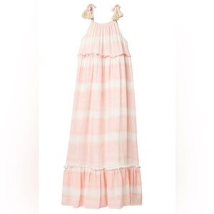 Jessica Simpson Nina Tie Dye Stripe Pink & White Maxi Dress Junior Girl Size XL